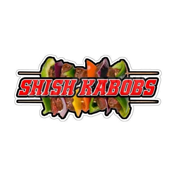 SHISH KABOBS Concession Decal beef kabob sign new cart trailer sticker